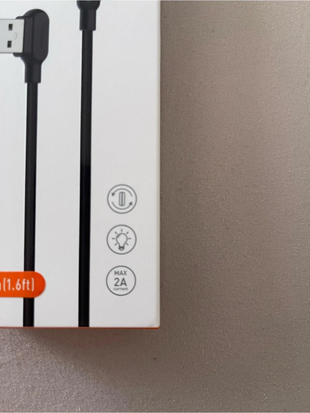 90° Lightning Charging Cable — Black